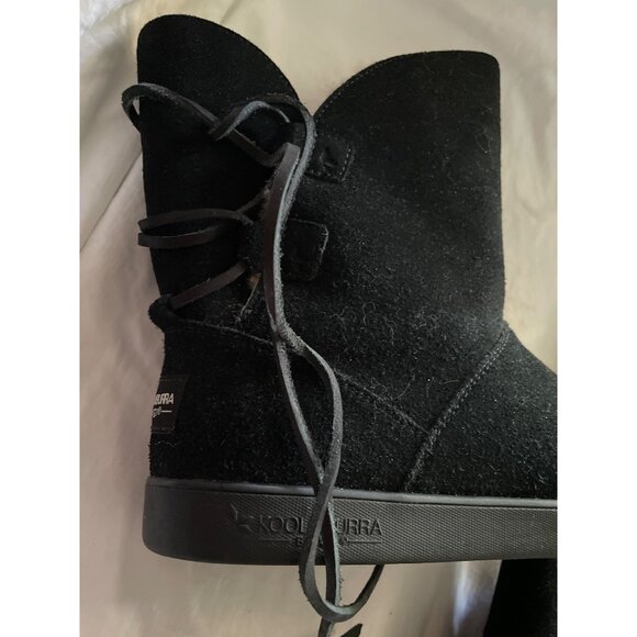 Koolaburra By Ugg Womens Shazi Short Black Boots US 8 Water-Resistant Suede Lace - Picture 4 of 12